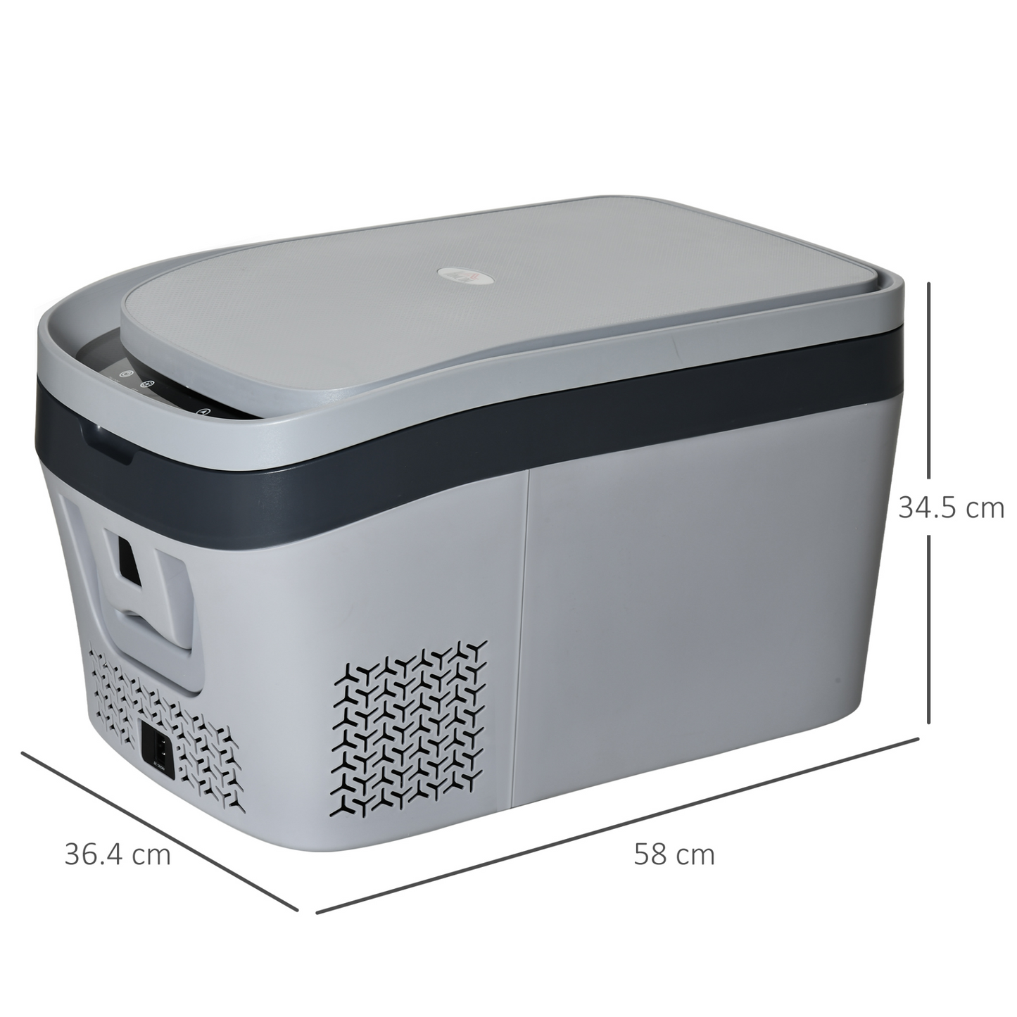 HOMCOM 12 Volt Car Refrigerator, 24L Portable Compressor Cooler, Mini Fridge Freezer for Car, Cool Box, Cooler, RV, Camping and Home Use, -18-20°C