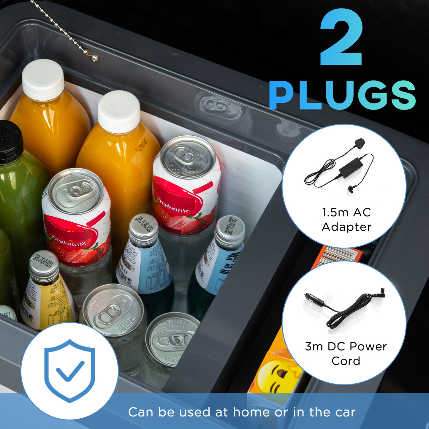 HOMCOM 12 Volt Car Refrigerator, 24L Portable Compressor Cooler, Mini Fridge Freezer for Car, Cool Box, Cooler, RV, Camping and Home Use, -18-20°C