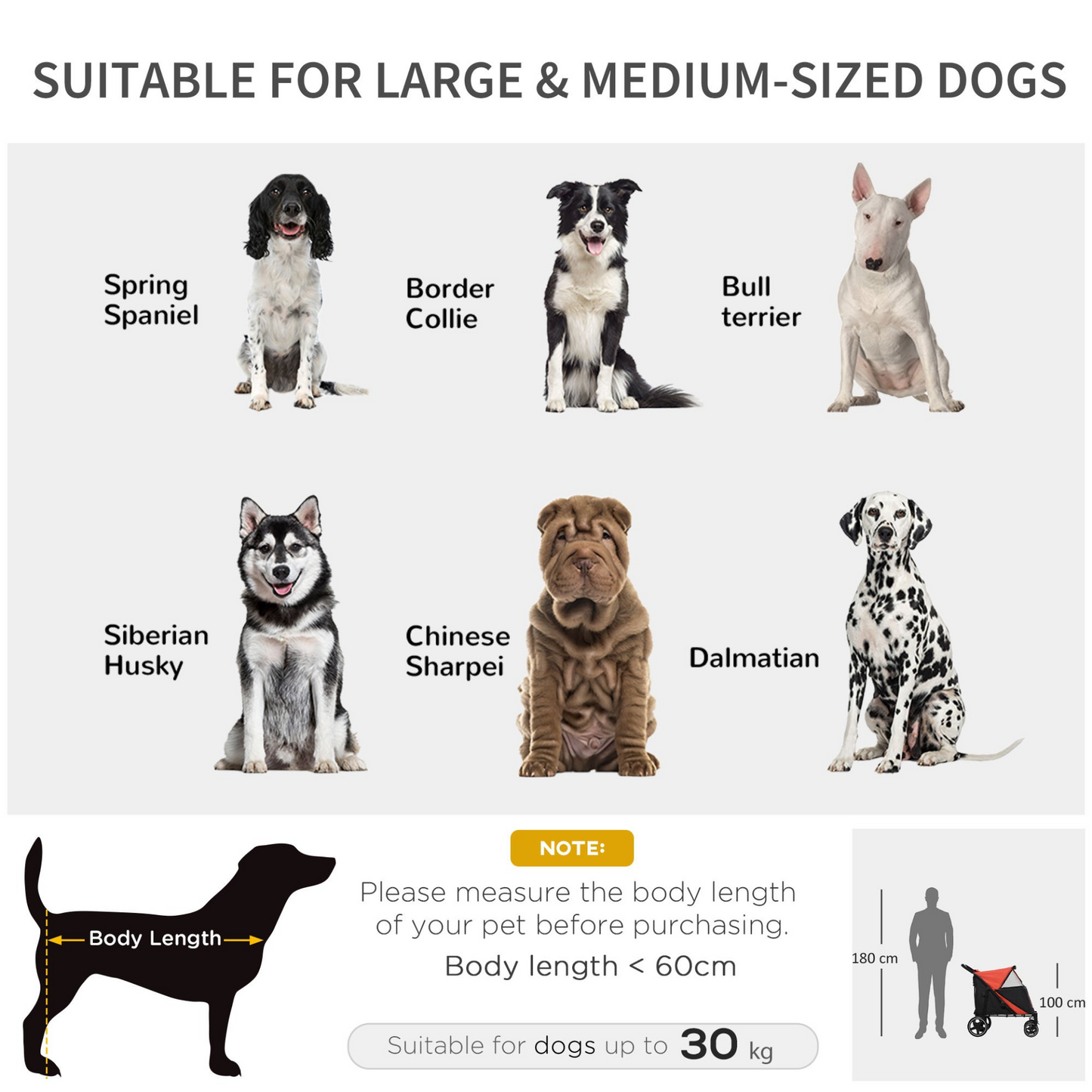 PawHut Pet Stroller w/ Universal Front Wheels, Shock Absorber, One Click Foldable Dog Cat Carriage w/ Brakes, Storage Bags, Mesh Window, Safety Leash, for Large and Medium Dogs - Red