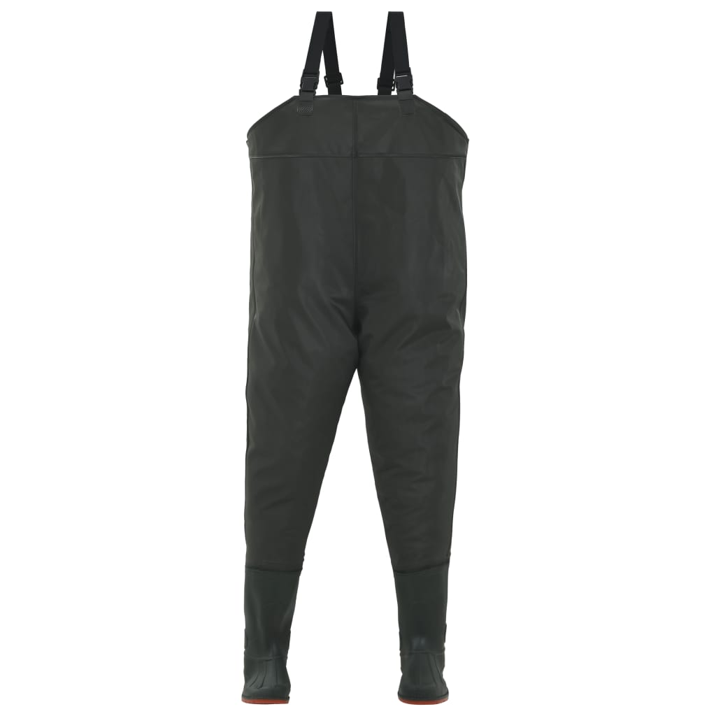 vidaXL Wading Pants with Boots Green Size 46