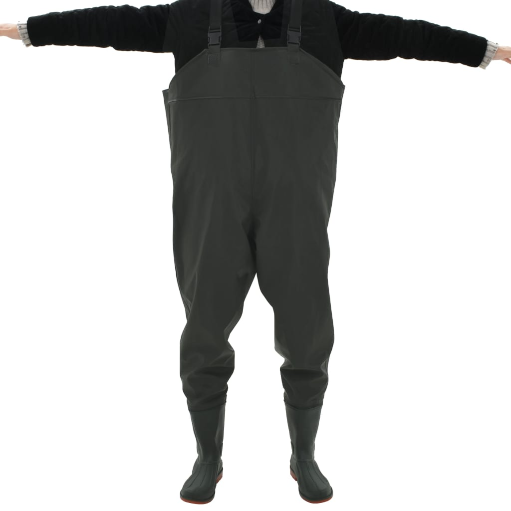 vidaXL Wading Pants with Boots Green Size 46