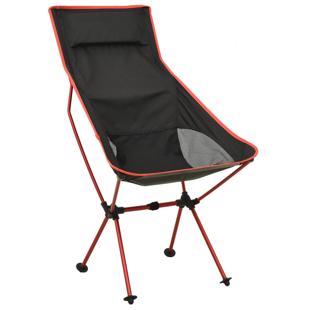 vidaXL Foldable Camping Chair PVC and Aluminium Black