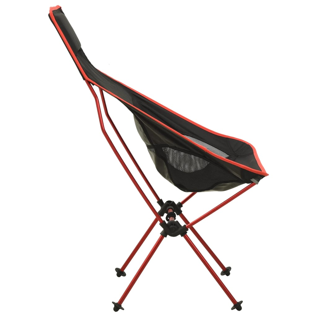 vidaXL Foldable Camping Chair PVC and Aluminium Black