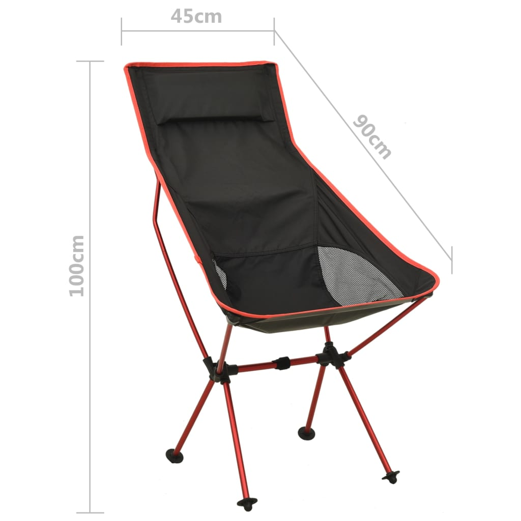 vidaXL Foldable Camping Chair PVC and Aluminium Black