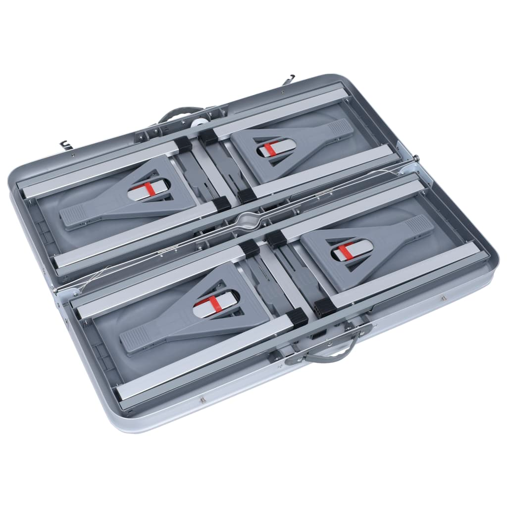 vidaXL Folding Camping Table with 4 Seats Steel Aluminium