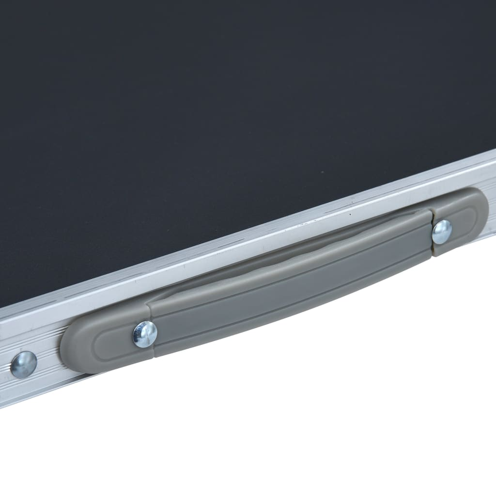vidaXL Folding Camping Table Grey Aluminium 60x45 cm