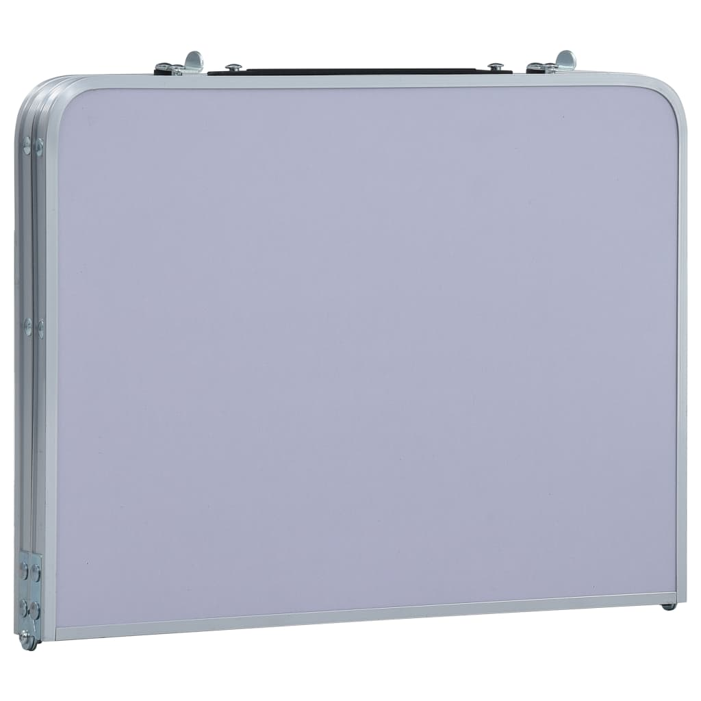 vidaXL Folding Camping Table White Aluminium 60x40 cm