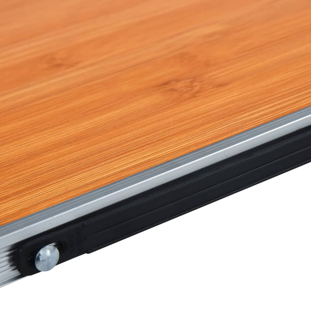 vidaXL Folding Camping Table Brown Aluminium 60x40 cm