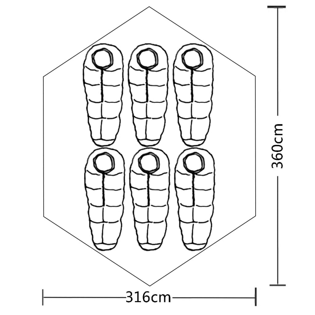 vidaXL 6-person Tent Green