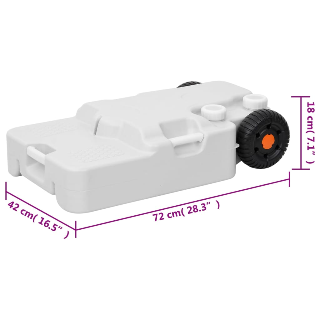vidaXL Wheeled Water Tank for Camping 30 L Grey