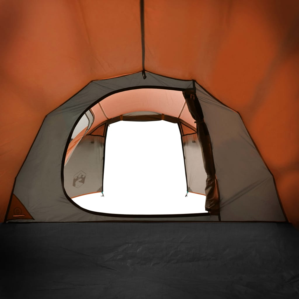vidaXL Camping Tent Tunnel 2-Person Grey and Orange Waterproof