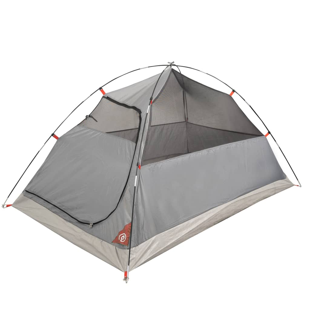 vidaXL Camping Tent Dome 3-Person Grey and Orange Waterproof
