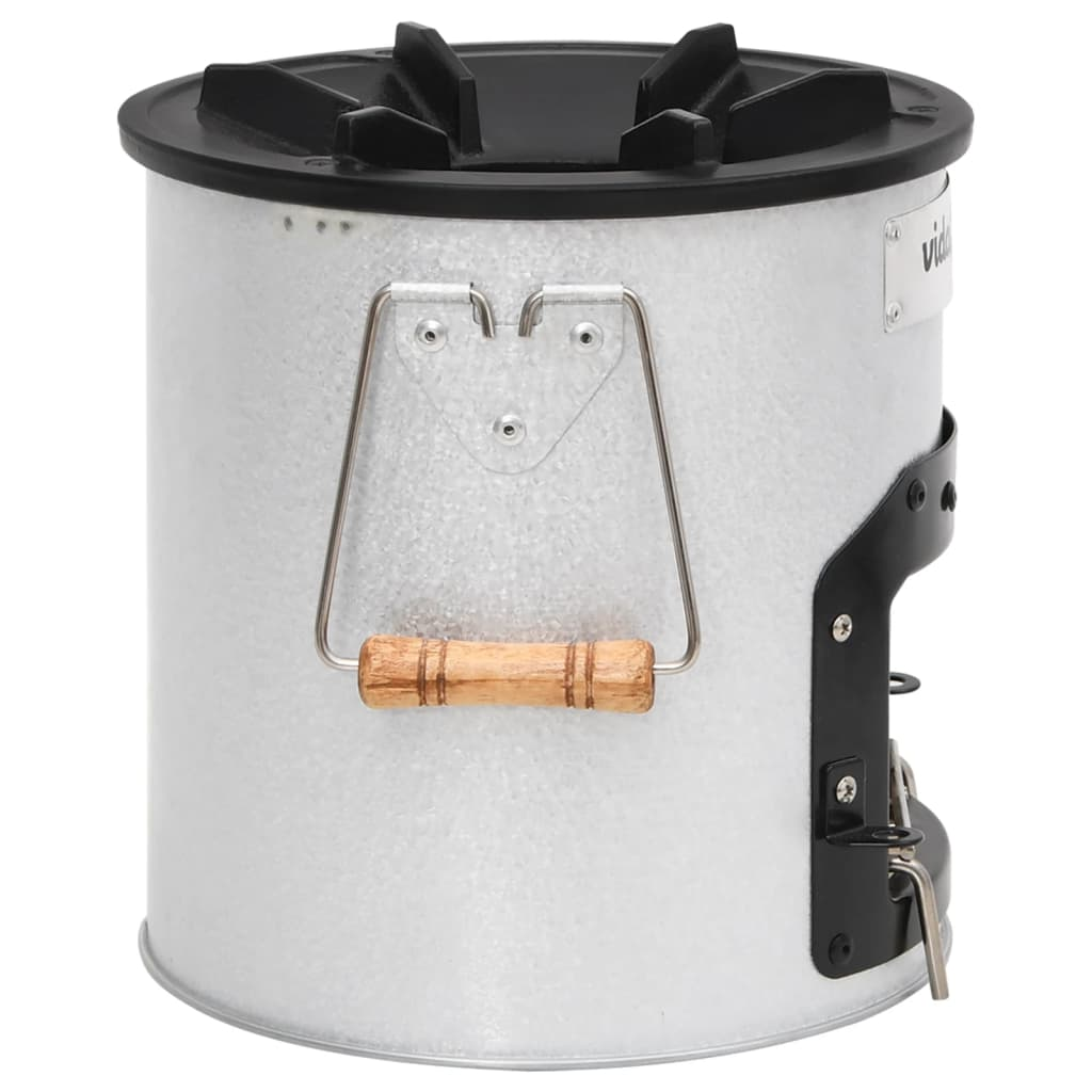 vidaXL Camping Wood Stove Silver 45x25x26 cm Steel