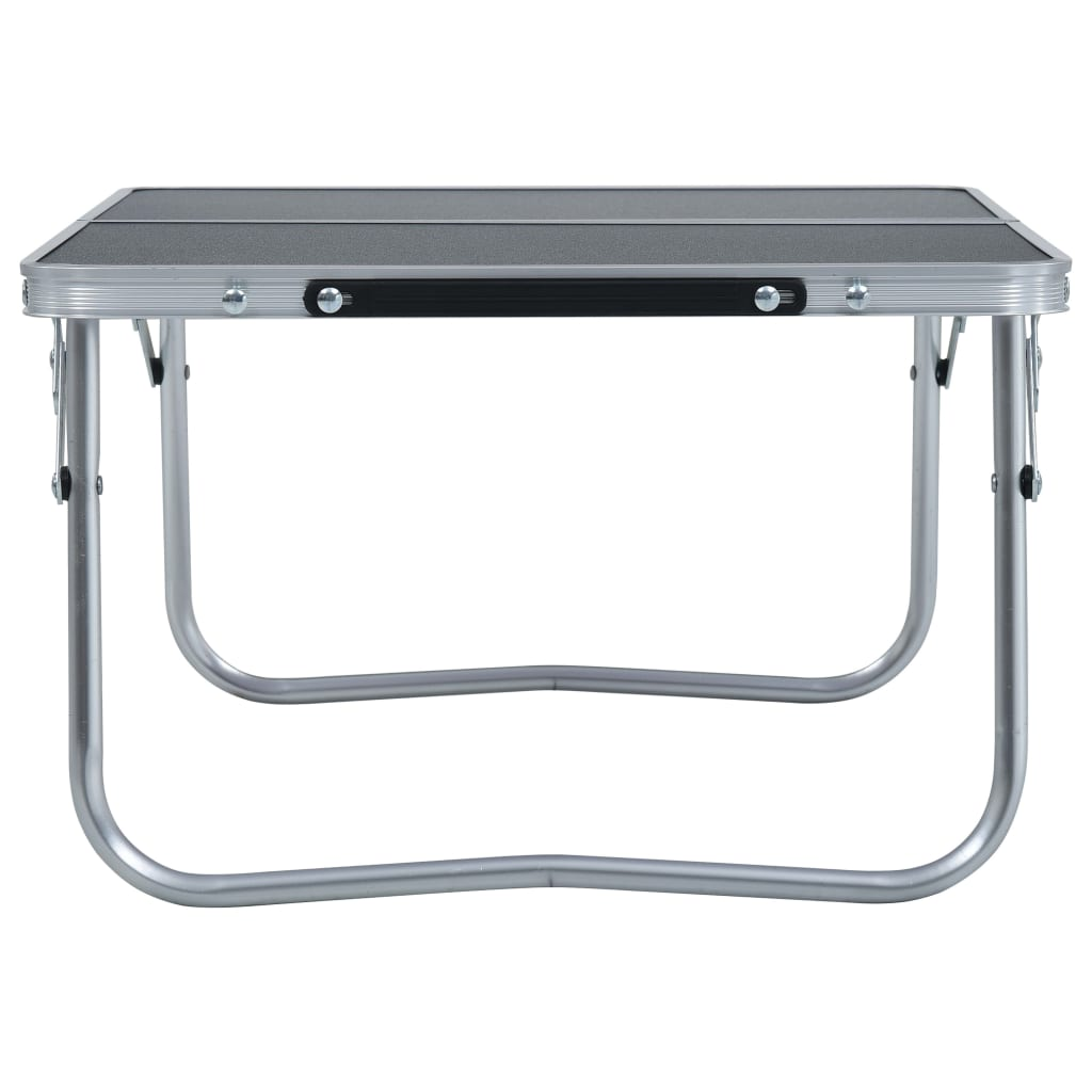 vidaXL Folding Camping Table Grey Aluminium 60x40 cm