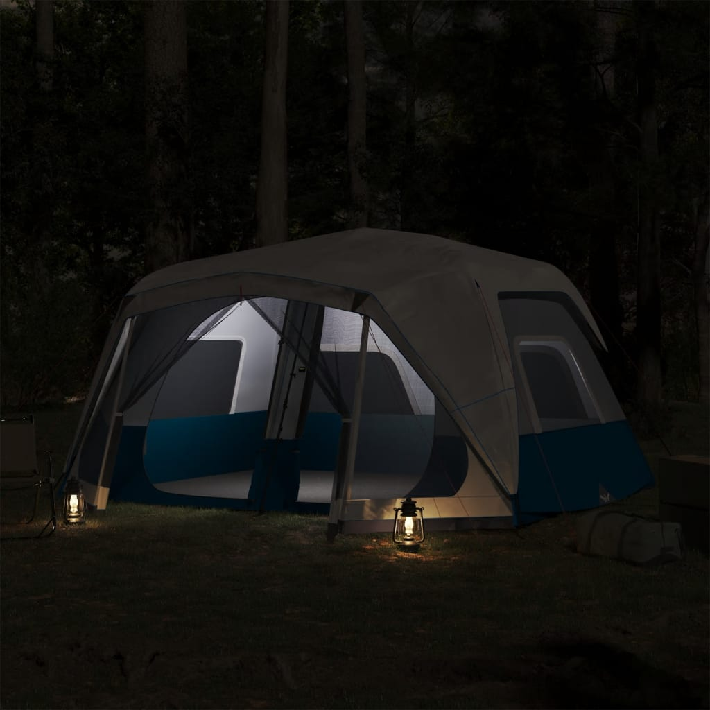 vidaXL Family Tent with LED 10-Person Light Green Quick Release