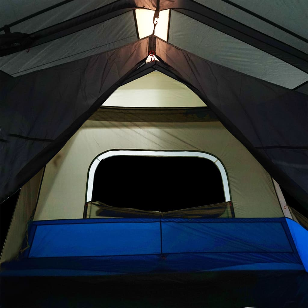 vidaXL Family Tent with LED 10-Person Light Green Quick Release