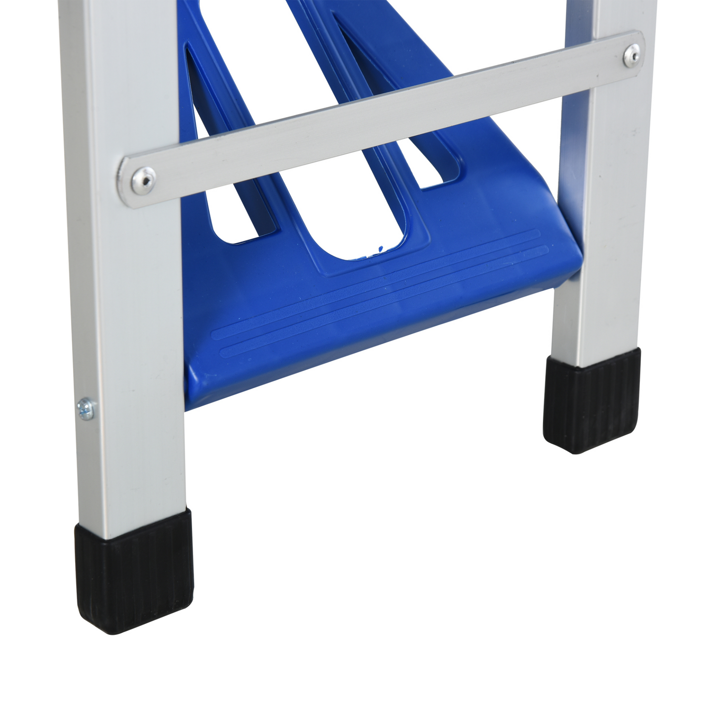 Outsunny Aluminum Picnic Table and Bench Set Camping Garden Party BBQ 4 Chair Stool Table Foldable and Portable - Blue