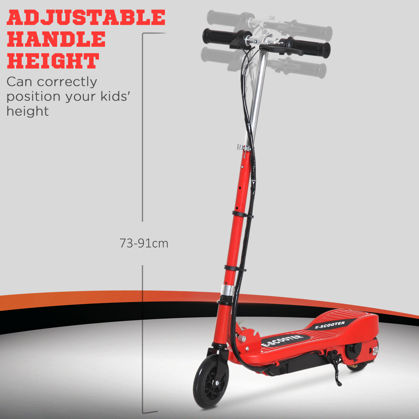 HOMCOM Kids Folding Electric Bike Children E Scooter  Ride on Toy 2 x 12V Recharge Battery 120W Adjustable Height PU Wheels Suitable for 7 to 14 yrs - Red