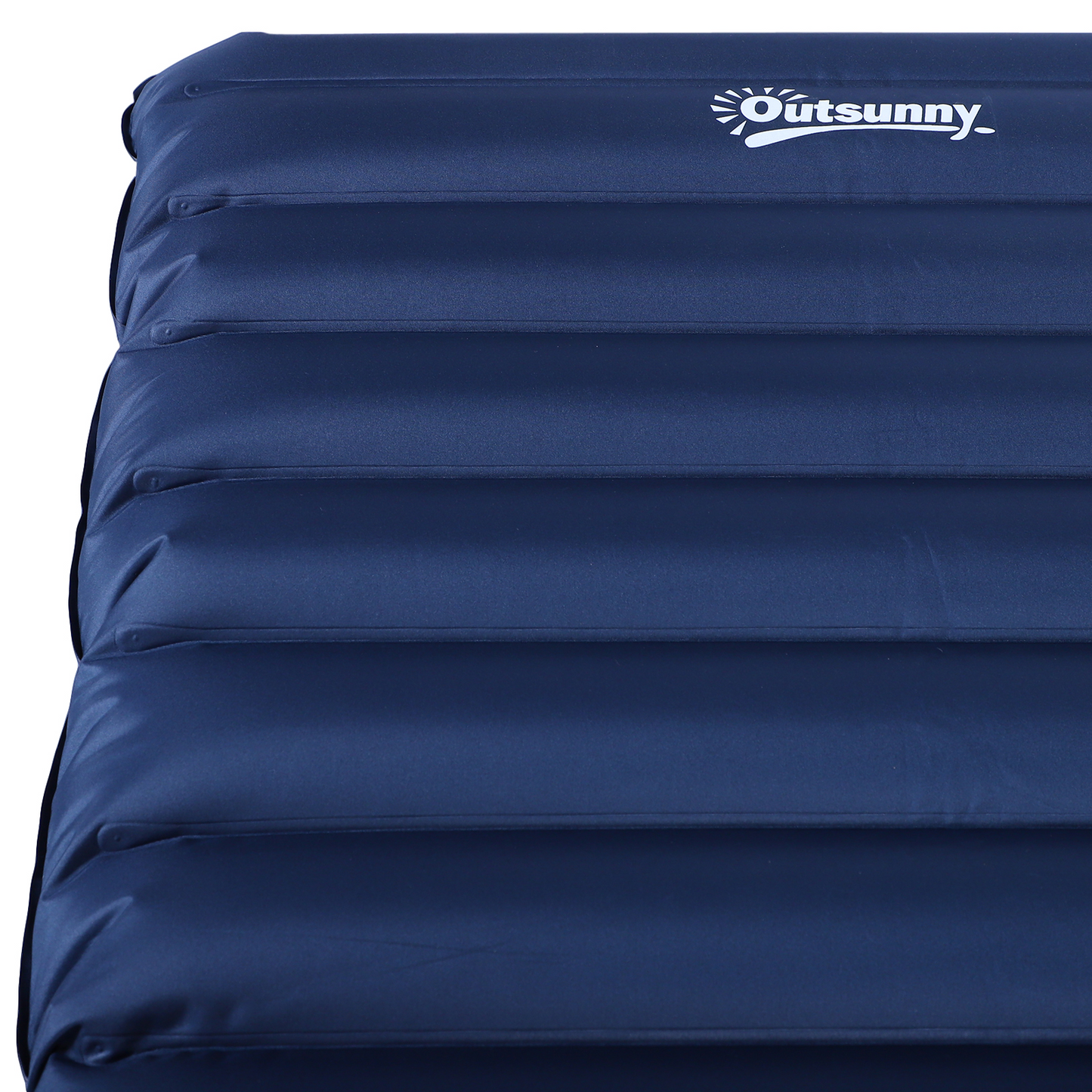 Outsunny 2 Person Camping Inflating Sleeping Mat Inflatable Mattress Ultralight Folding Bed Portable Air Pad for Outdoor Backpacking Hiking Travel - Blue