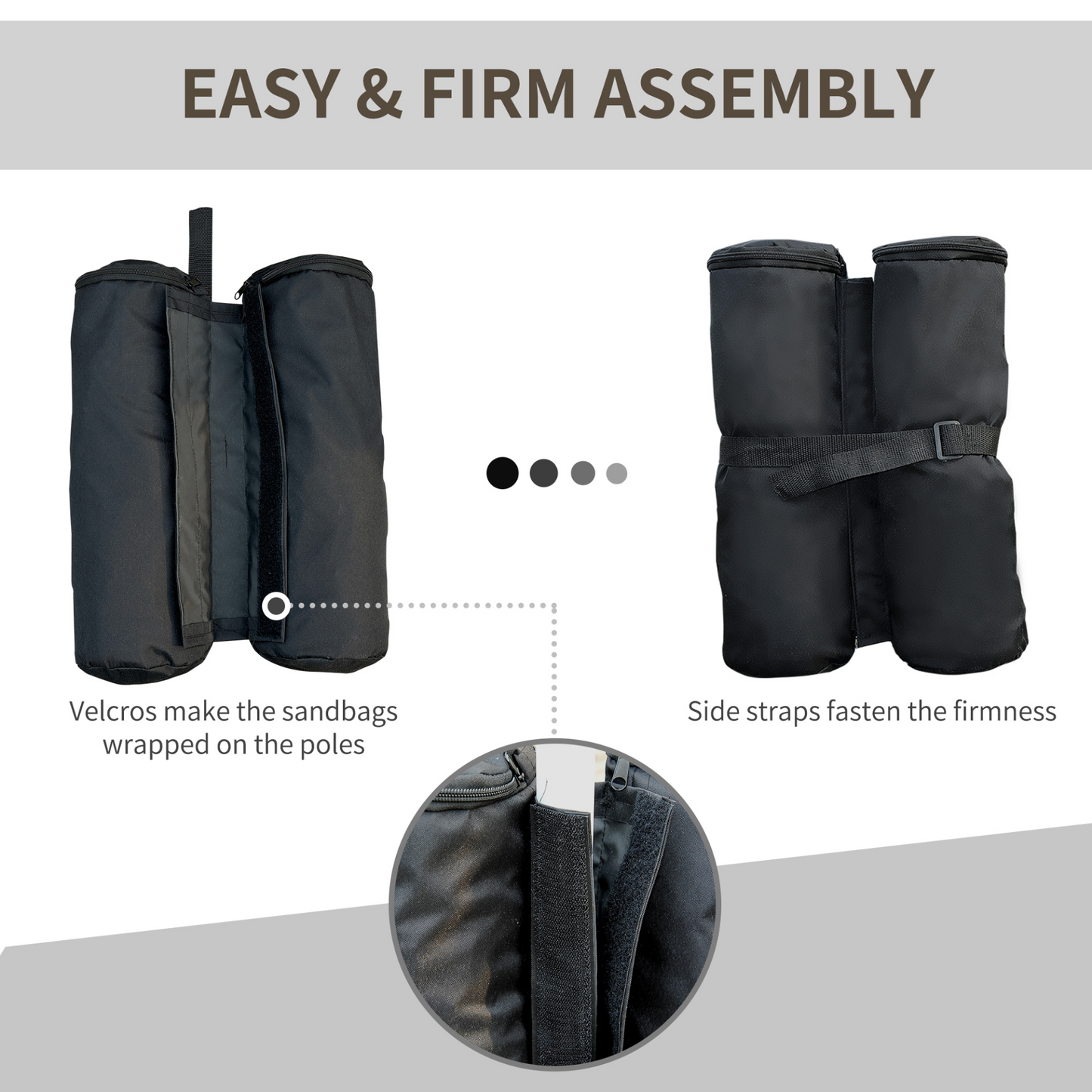 Outsunny 4pcs Gazebo Weight Sand Bag Bags Leg Weights Marquee Tent Canopy Base