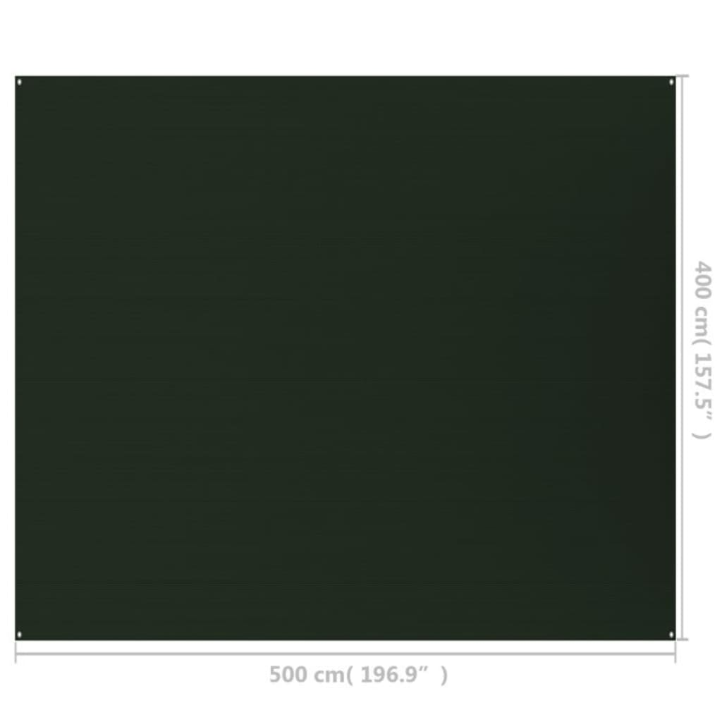 vidaXL Tent Carpet 400x500 cm Dark Green HDPE