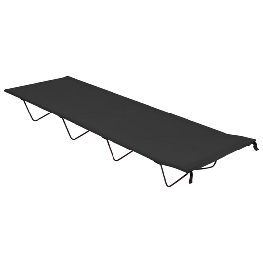 vidaXL Camping Bed 180x60x19 cm Oxford Fabric and Steel Black