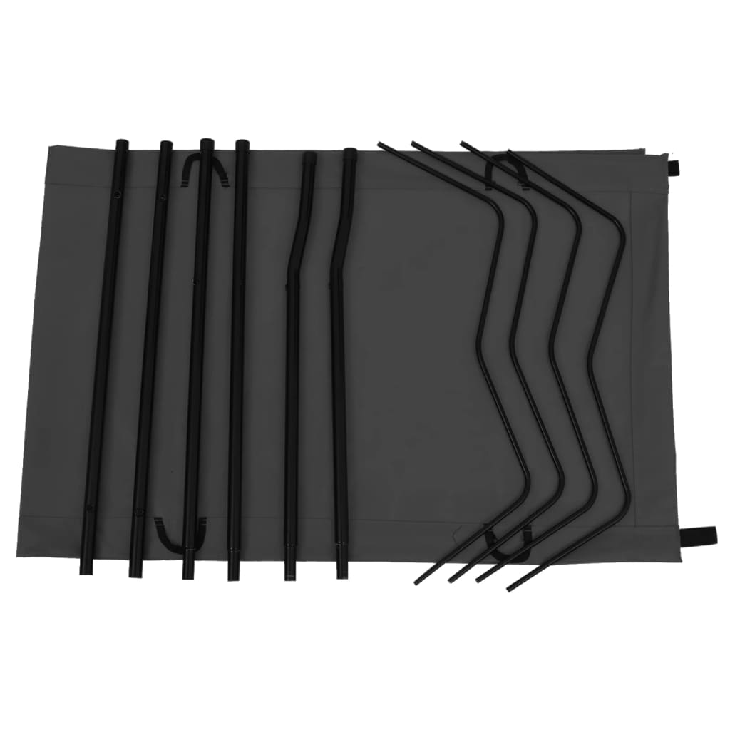 vidaXL Camping Bed 180x60x19 cm Oxford Fabric and Steel Black