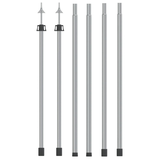 vidaXL Telescopic Tarp Poles with Length of 102-260 cm 2 pcs Aluminum