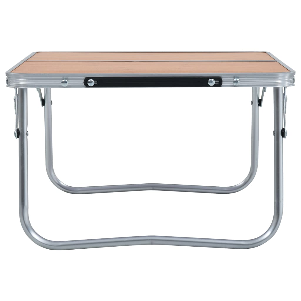 vidaXL Folding Camping Table Brown Aluminium 60x40 cm