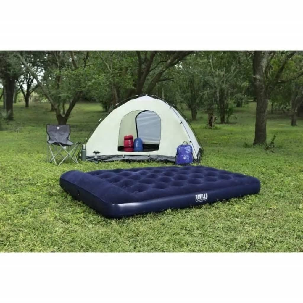 Bestway Inflatable Flocked Airbed with Built-in Foot Pump 191 x 137 x 28 cm
