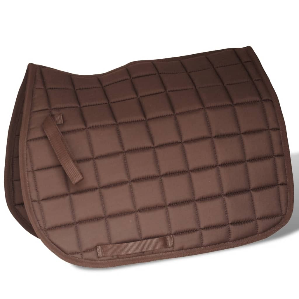 Horse Riding Saddle Set 17.5" Real Leather Brown 18 cm