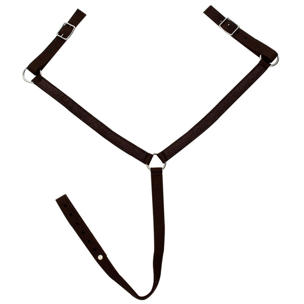 vidaXL Western Saddle. Headstall&Breast Collar Real Leather 15" Brown