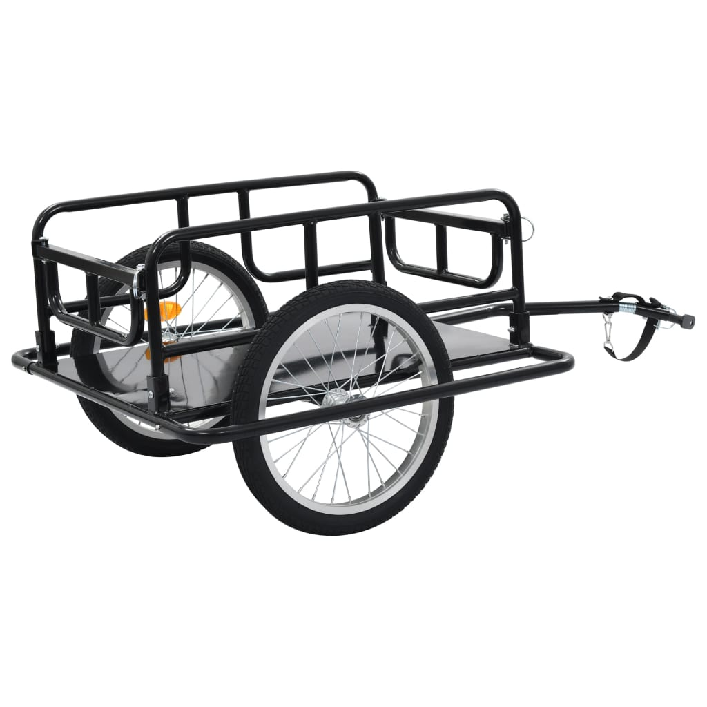 vidaXL Bike Cargo Trailer 130x73x48.5 cm Steel Black