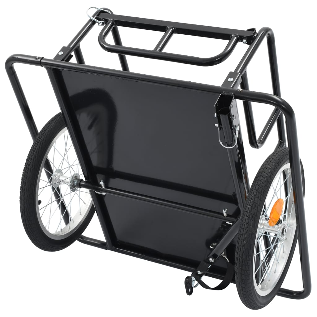 vidaXL Bike Cargo Trailer 130x73x48.5 cm Steel Black