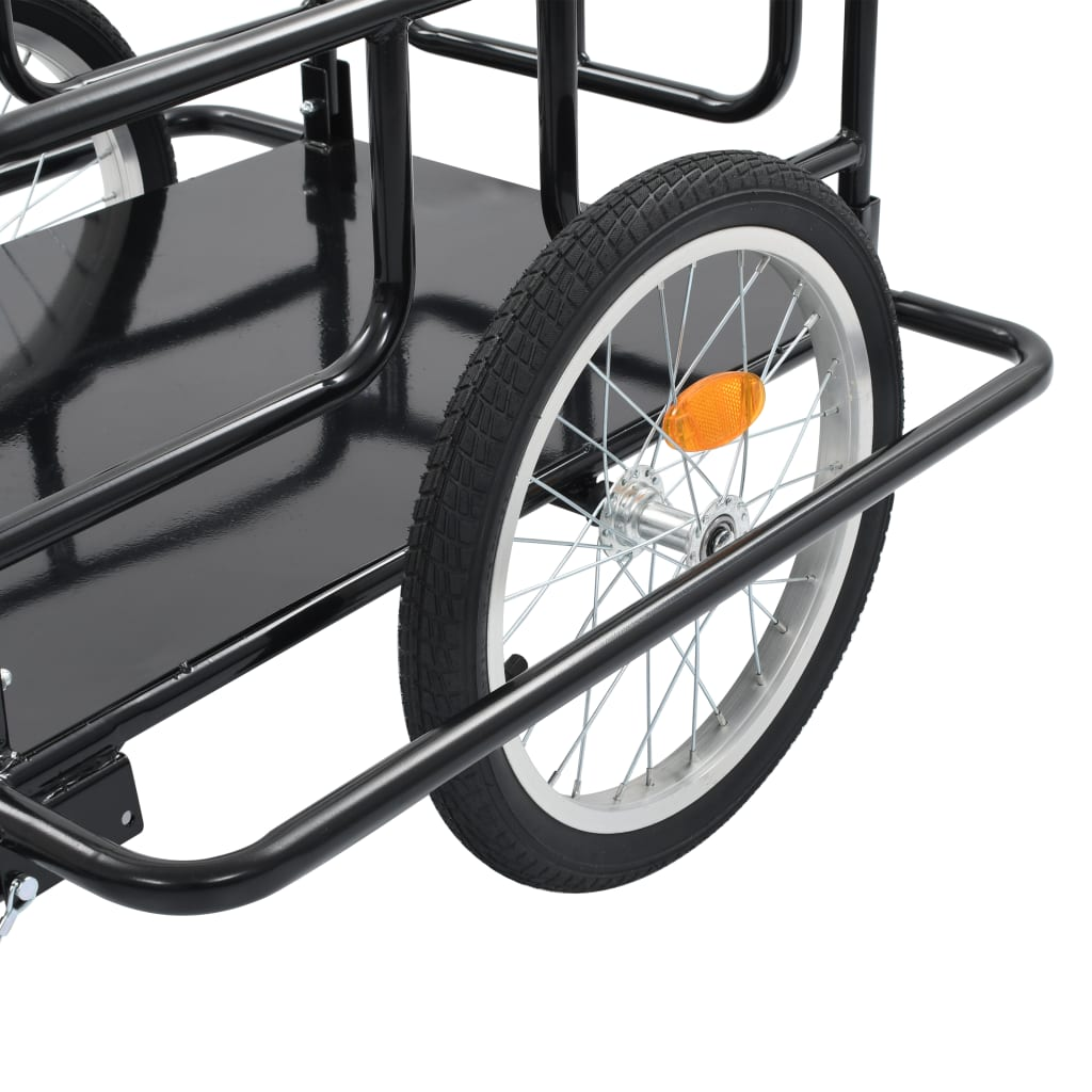vidaXL Bike Cargo Trailer 130x73x48.5 cm Steel Black