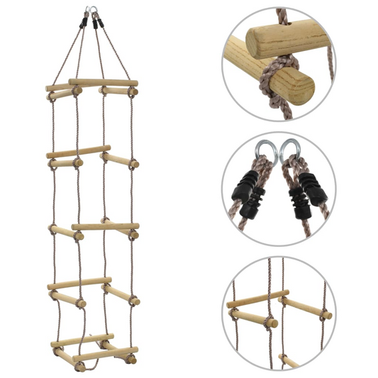 vidaXL Kids Rope Ladder 200 cm Wood