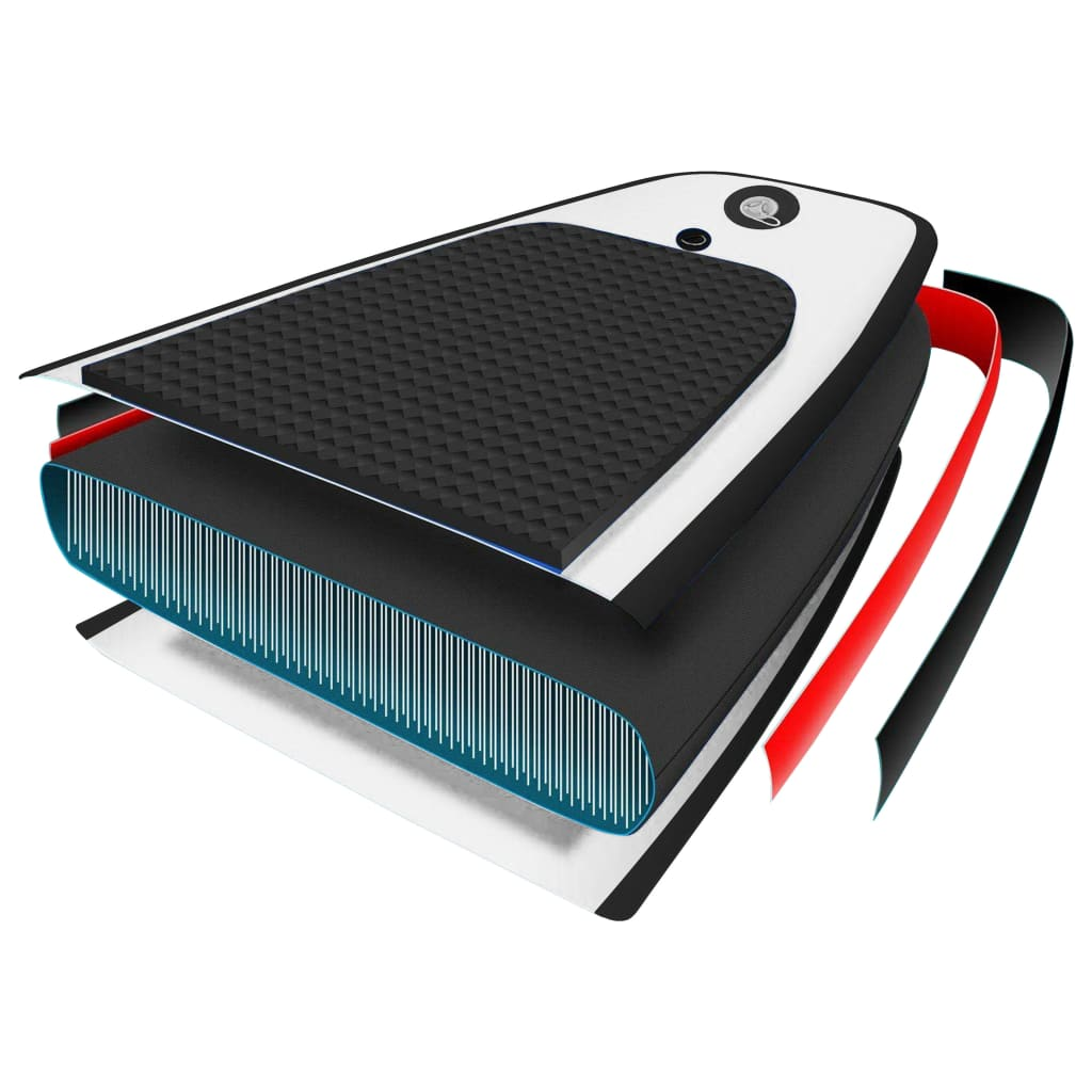 vidaXL Inflatable Stand Up Paddle Board Set Black and White