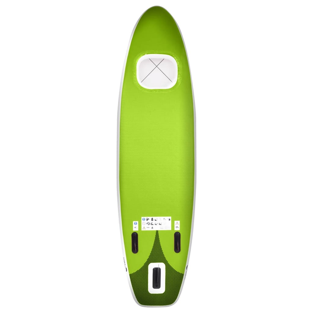 vidaXL Inflatable Stand Up Paddle Board Set Green 330x76x10 cm