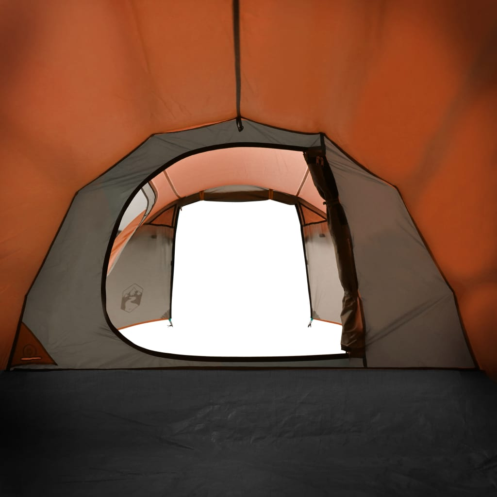 vidaXL Camping Tent Tunnel 3-Person Orange Waterproof