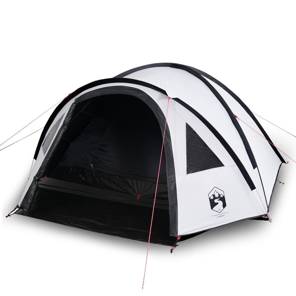 vidaXL Camping Tent Dome 4-Person White Blackout Fabric Waterproof