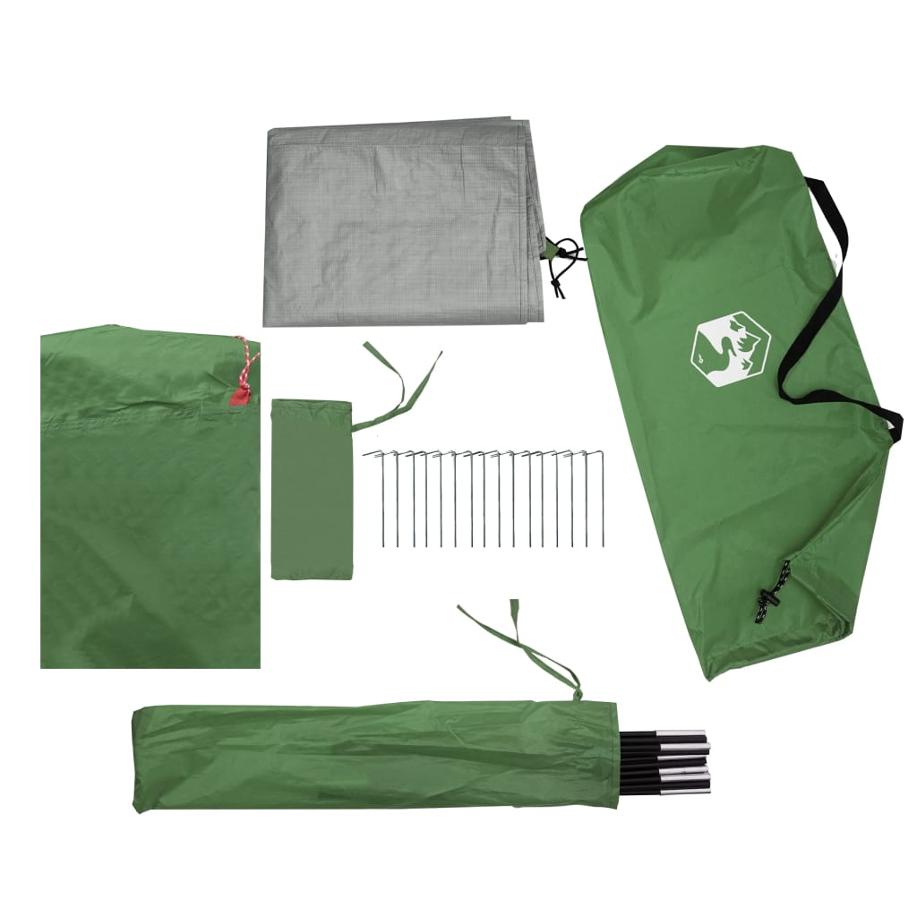 vidaXL Camping Tent Tunnel 3-Person Green Waterproof