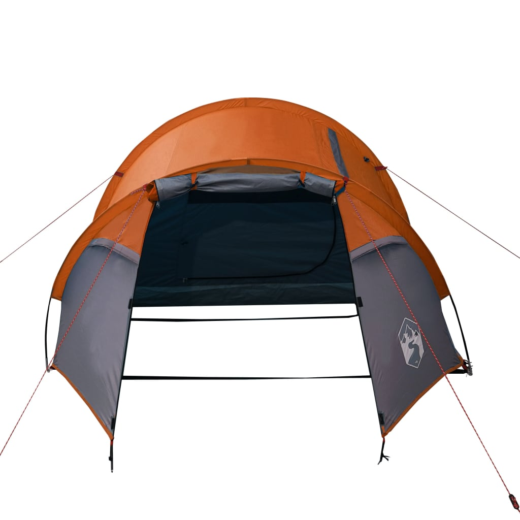 vidaXL Camping Tent Tunnel 2-Person Grey and Orange Waterproof