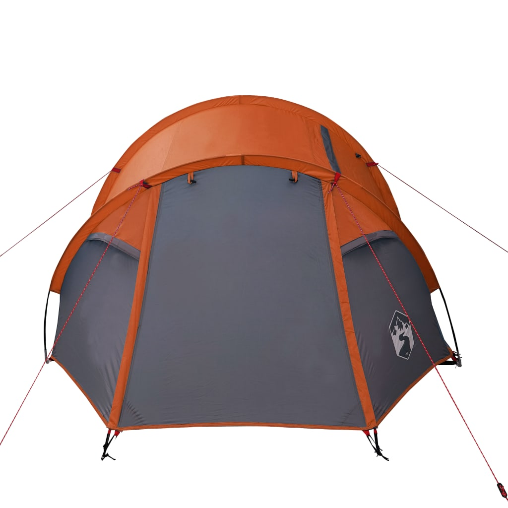 vidaXL Camping Tent Tunnel 2-Person Grey and Orange Waterproof