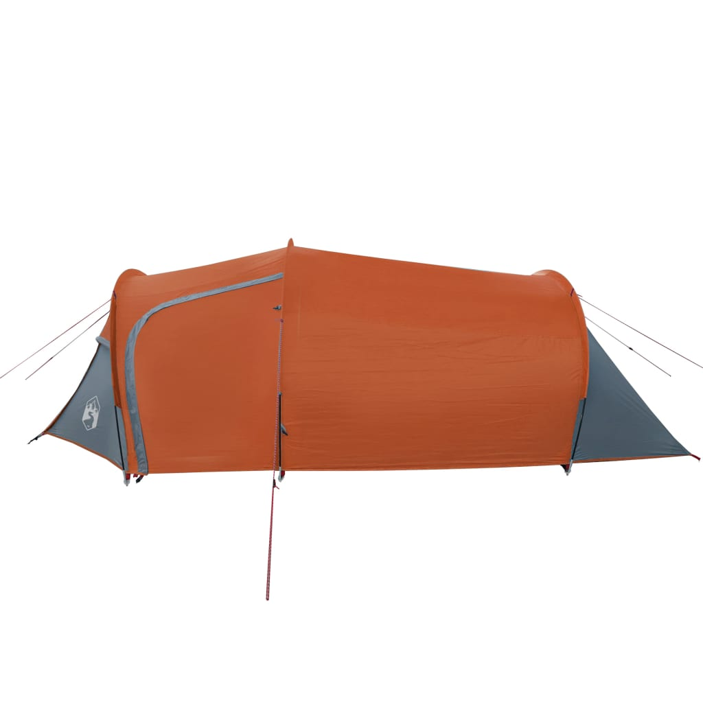 vidaXL Camping Tent Tunnel 2-Person Grey and Orange Waterproof