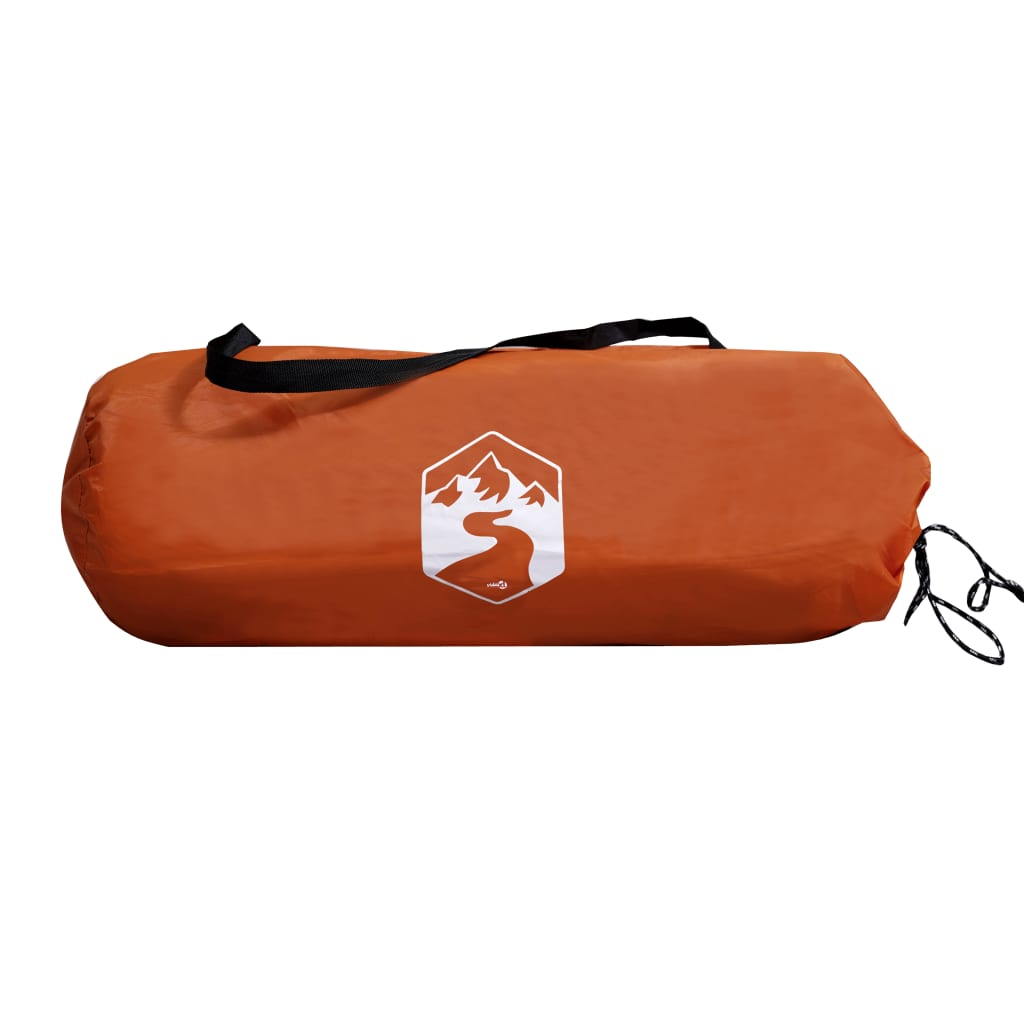 vidaXL Camping Tent Tunnel 2-Person Grey and Orange Waterproof
