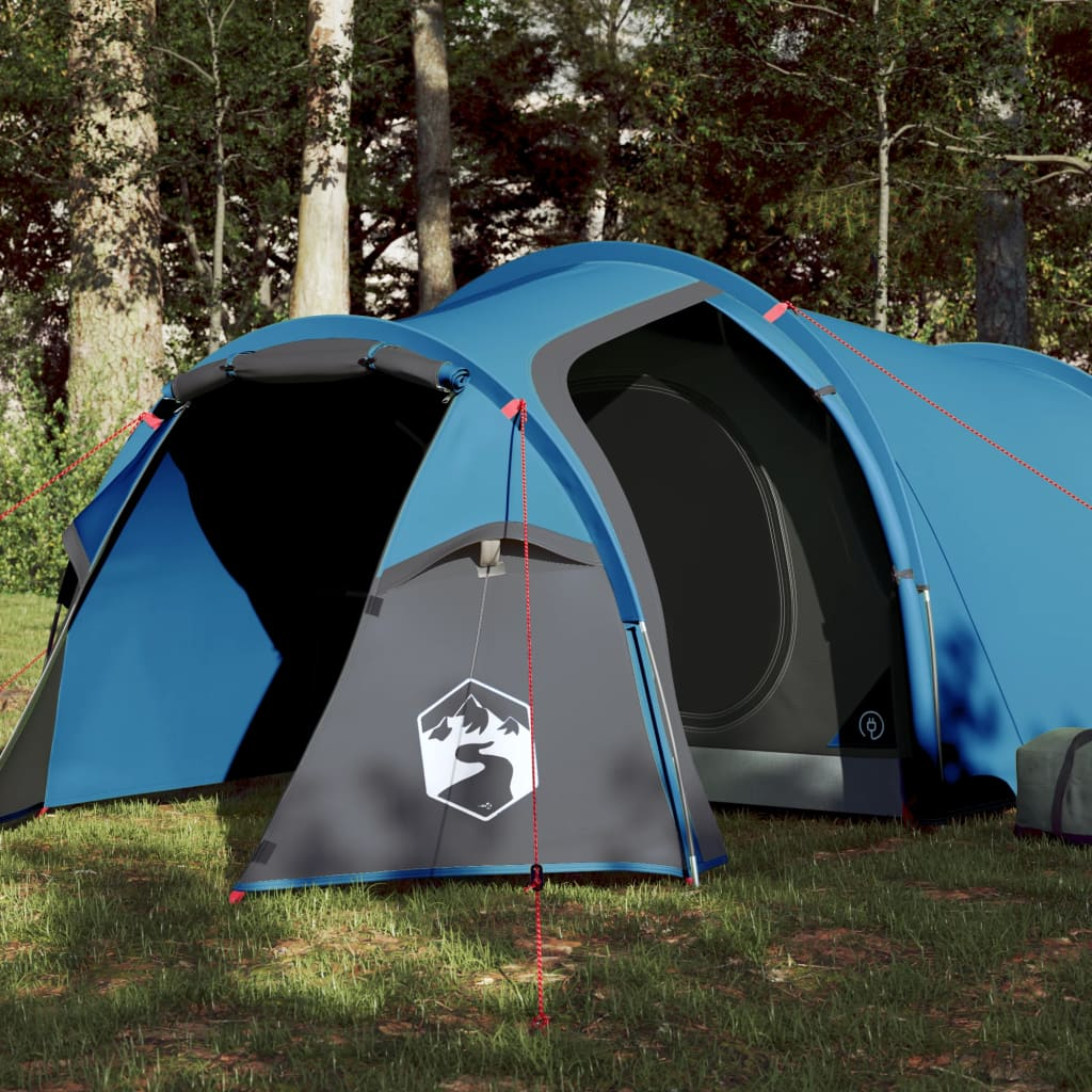 vidaXL Camping Tent 4 Persons Blue 360x135x105 cm 185T Taffeta