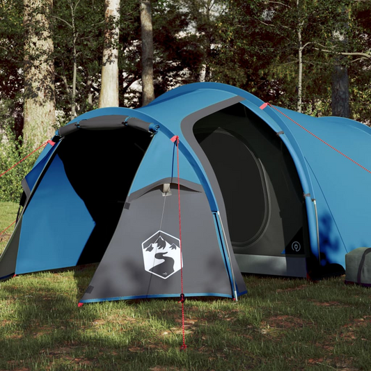 vidaXL Camping Tent 4 Persons Blue 360x135x105 cm 185T Taffeta
