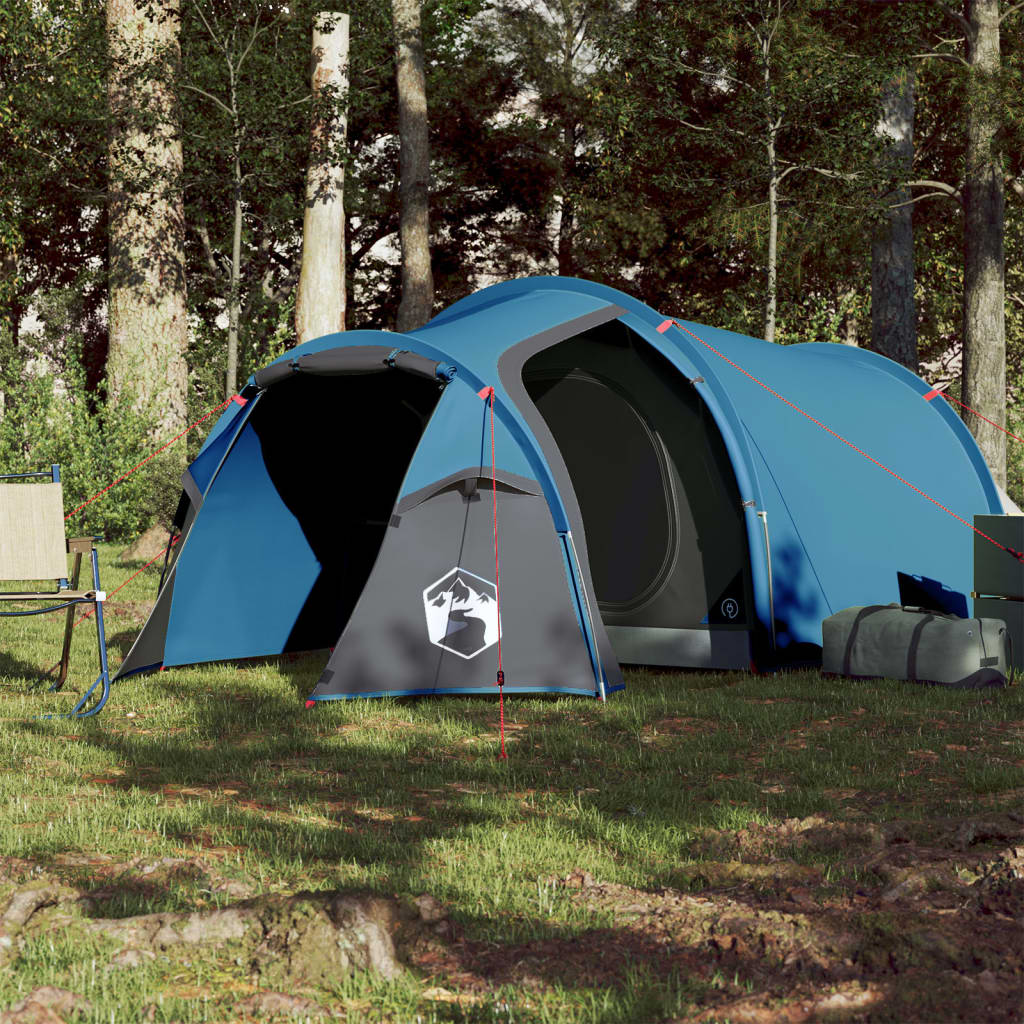 vidaXL Camping Tent 4 Persons Blue 360x135x105 cm 185T Taffeta