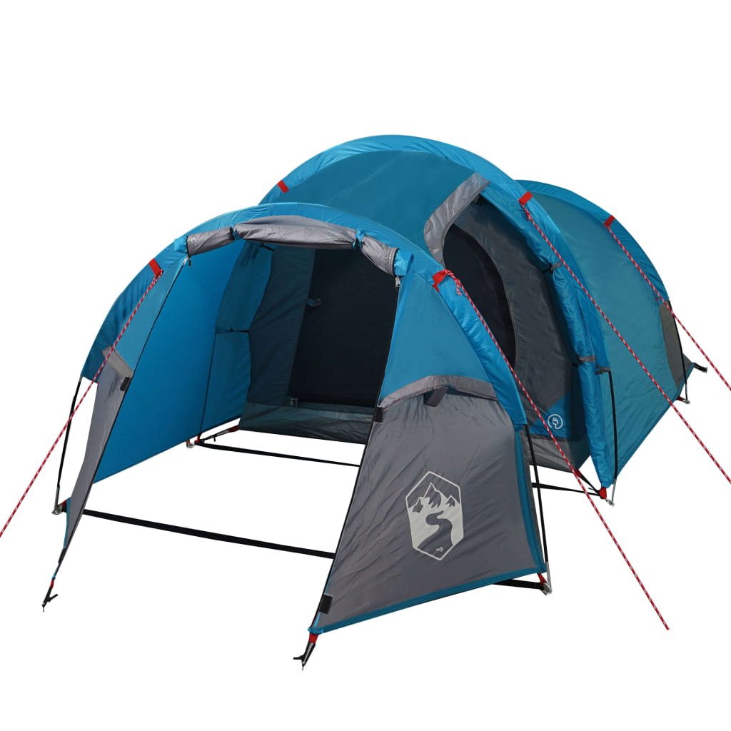 vidaXL Camping Tent 4 Persons Blue 360x135x105 cm 185T Taffeta