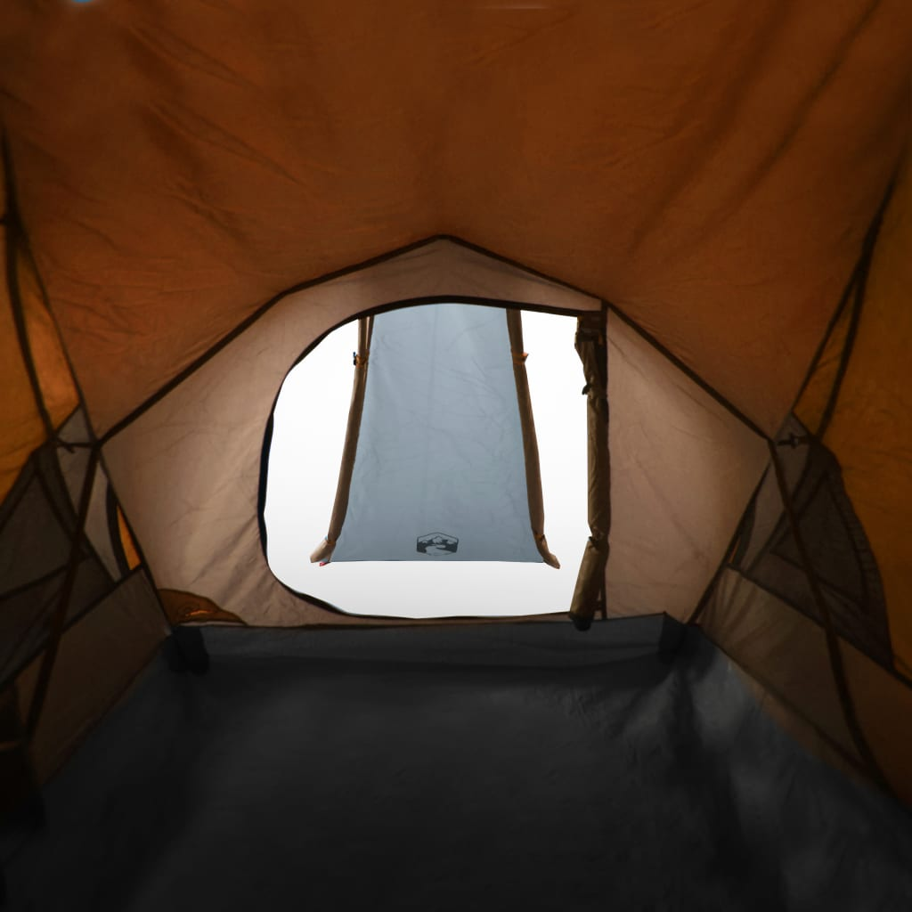 vidaXL Camping Tent Dome 2-Person Grey and Orange Waterproof